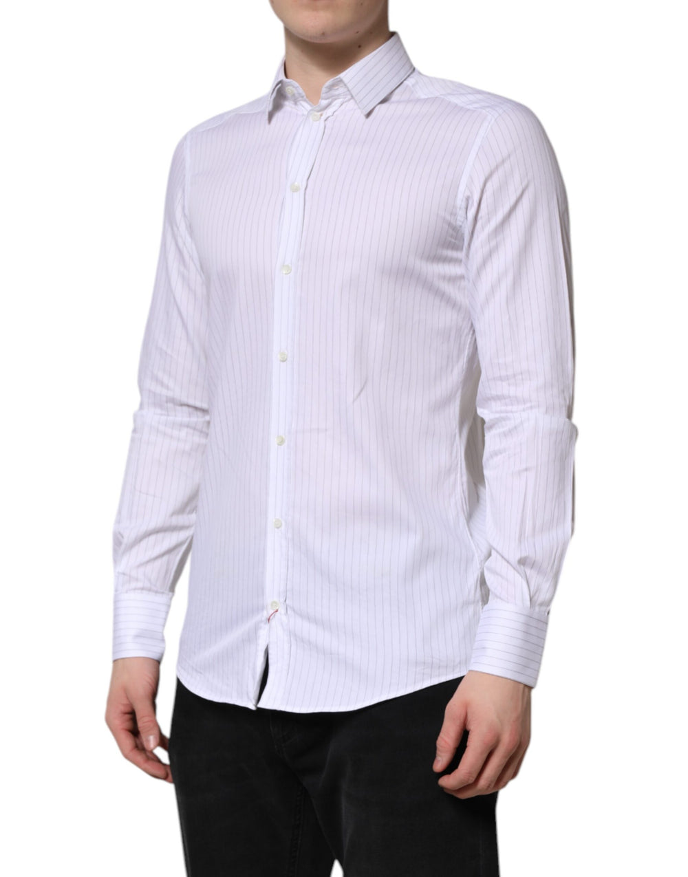 Dolce & Gabbana Cotton Striped Formal Shirt in White
