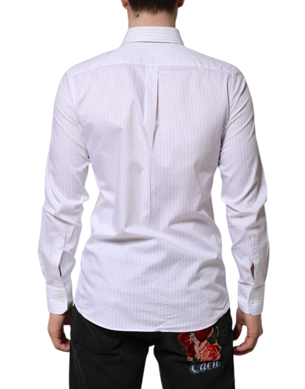 Dolce & Gabbana Cotton Striped Formal Shirt in White