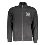 La Martina Black Cotton Men's Luxury Zip Sweatshirt - Designer | Mens Edit