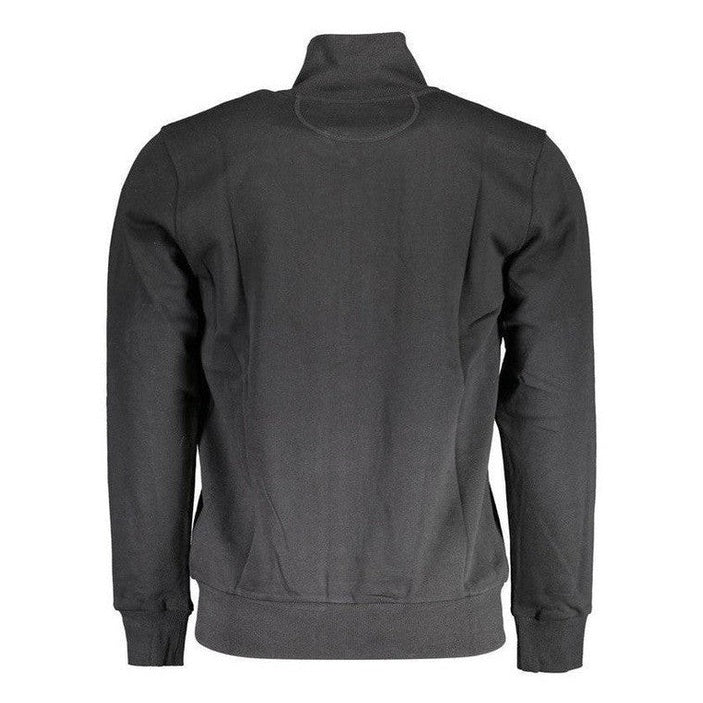La Martina Black Cotton Zip Sweatshirt