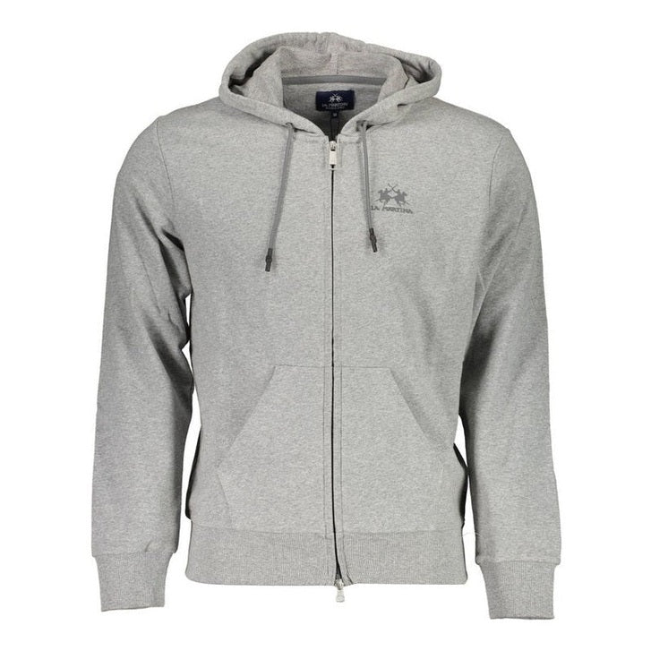 La Martina Grey Brushed Cotton Men's Sweatshirt - Designer | Mens Edit
