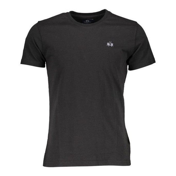 La Martina Black Cotton Men's T-Shirt - Premium Designer | Mens Edit