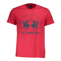 La Martina Red Cotton Men's Emblem T-Shirt - Designer Fashion | Mens Edit