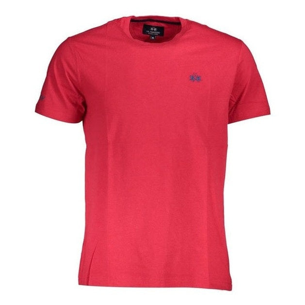 La Martina Red Cotton Men's T-Shirt - Designer Fashion | Mens Edit