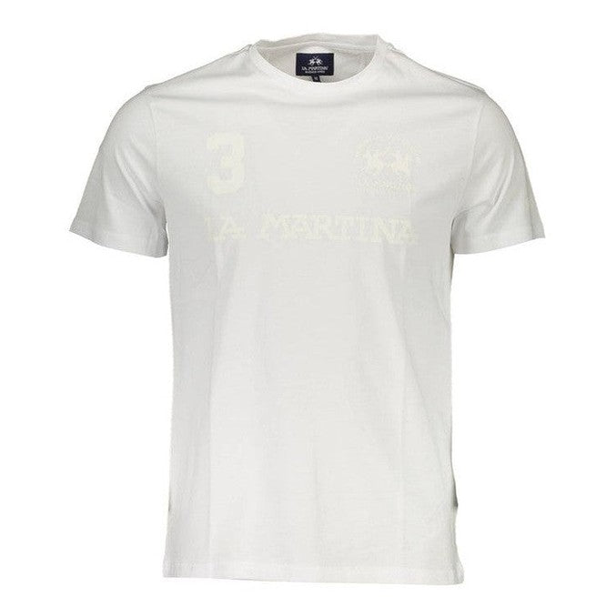 La Martina White Cotton Men's Premium T-Shirt - Designer | Mens Edit