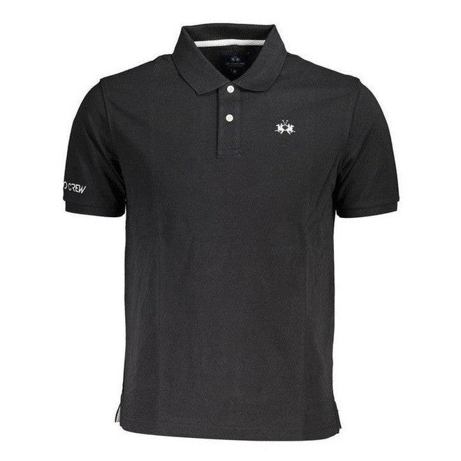 La Martina Black Cotton Men's Polo Shirt - Designer Fashion | Mens Edit