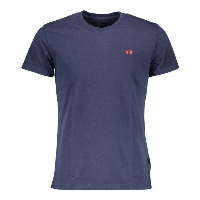 La Martina Blue Cotton Men's Premium T-Shirt - Designer Tee | Mens Edit