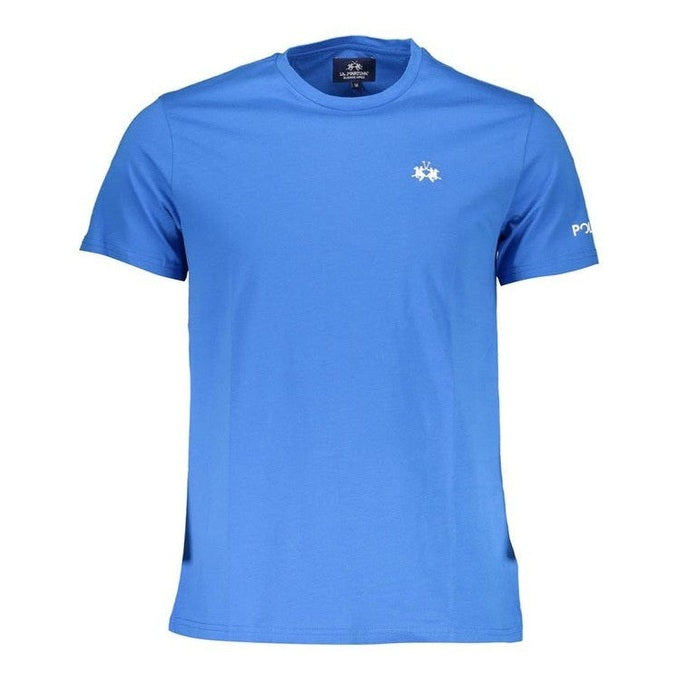 La Martina Blue Cotton Men's Crewneck Jersey T-Shirt - Designer | Mens Edit