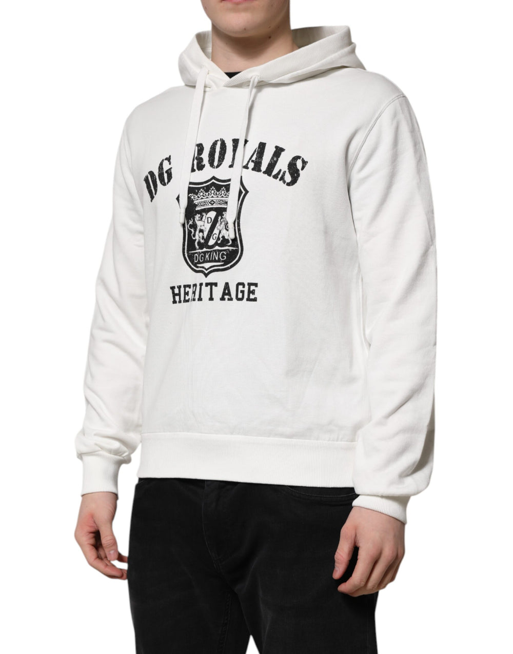 Dolce & Gabbana 100% Cotton Hooded Sweater in White