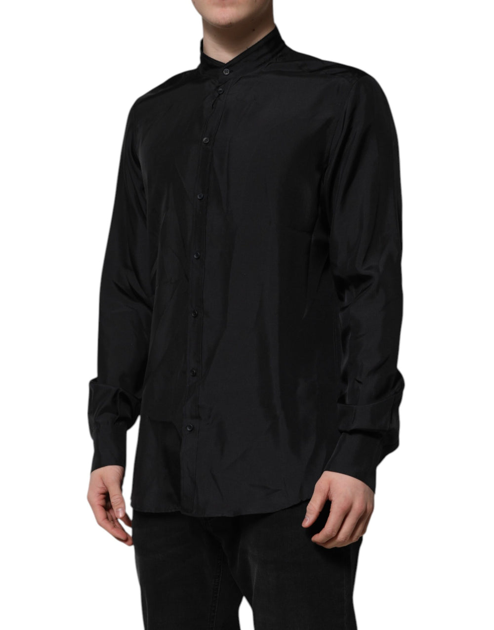 Dolce & Gabbana 100% Silk MARTINI Dress Shirt in Dark Blue