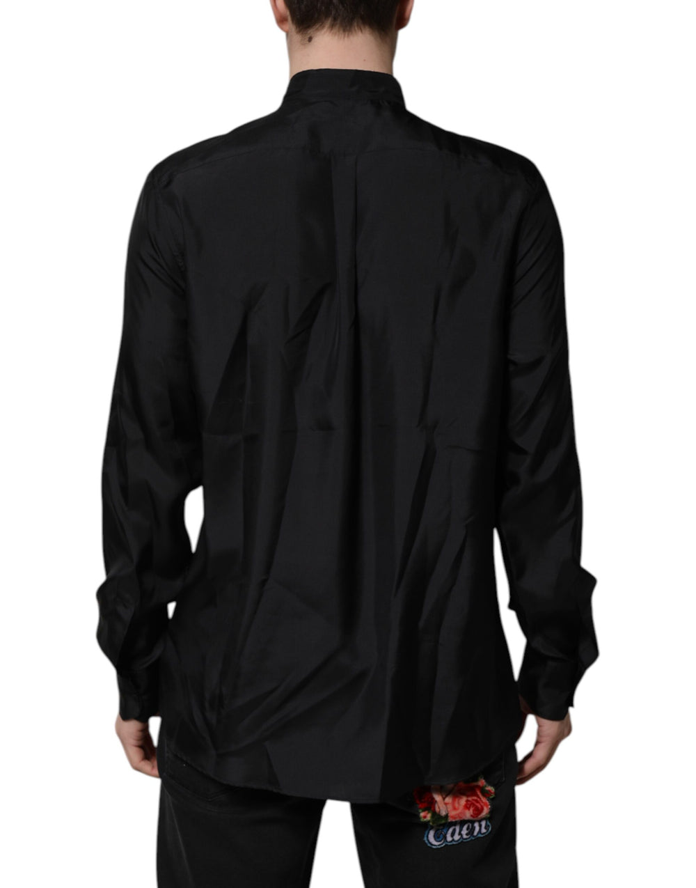 Dolce & Gabbana 100% Silk MARTINI Dress Shirt in Dark Blue