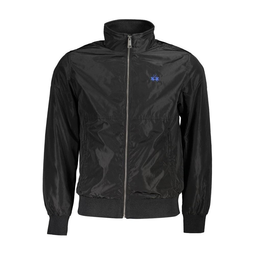 La Martina Nero Polyester Jacket Embroidered Logo mens luxury fashion - Mens Edit