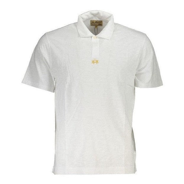 La Martina White Cotton Men's Classic Polo Shirt - Luxury Designer | Mens Edit
