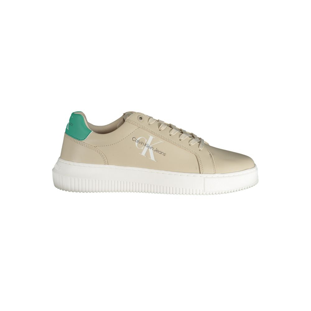 Beige Leather Men's Sneaker mens luxury fashion - Mens Edit