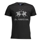La Martina Black Cotton Men's Designer T-Shirt - Luxury Fashion | Mens Edit