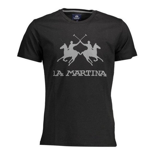 La Martina Black Cotton Men's Designer T-Shirt - Luxury Fashion | Mens Edit