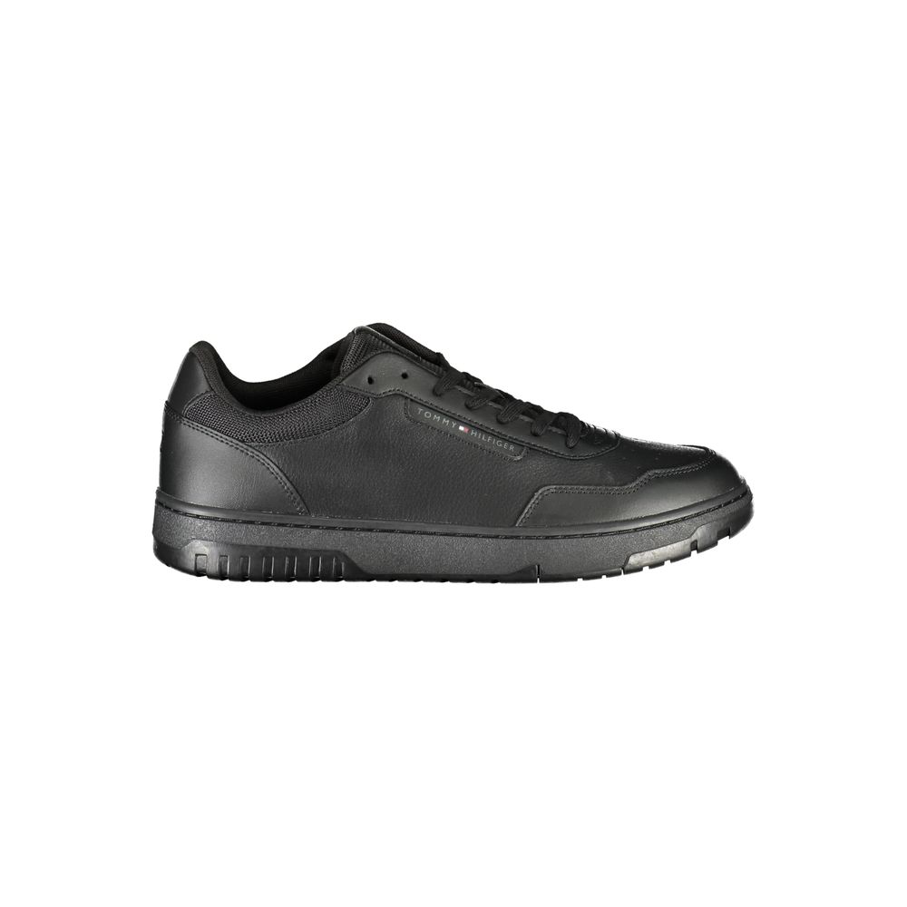 Tommy Hilfiger Δερμάτινο Sneaker Μαύρο