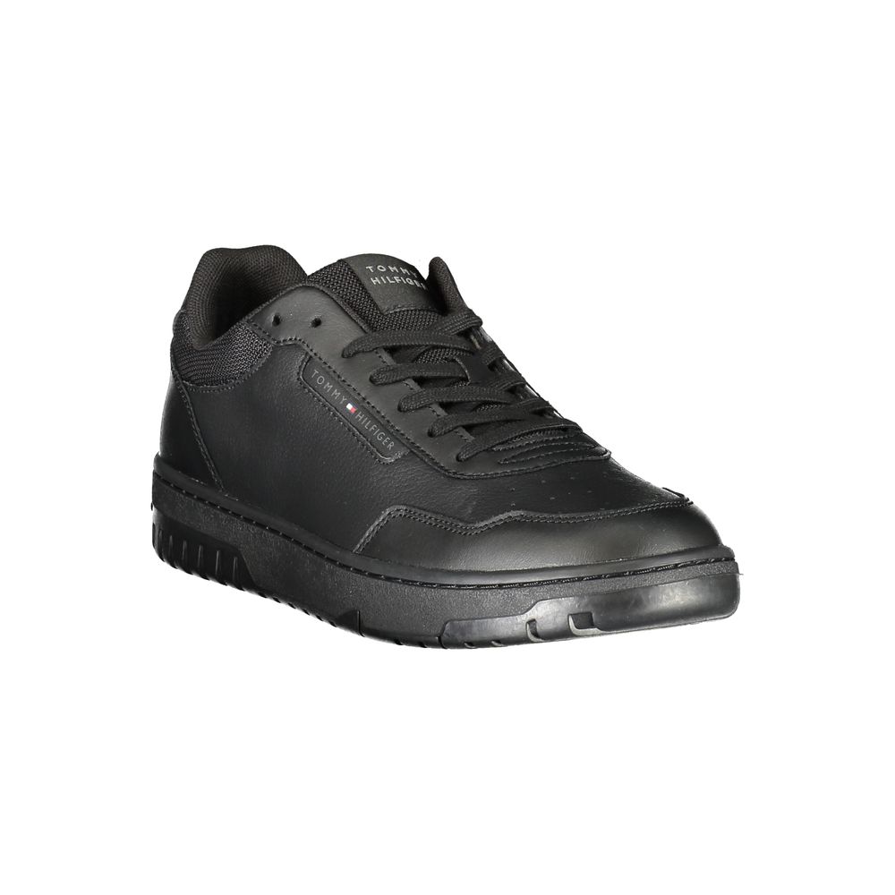 Tommy Hilfiger Δερμάτινο Sneaker Μαύρο