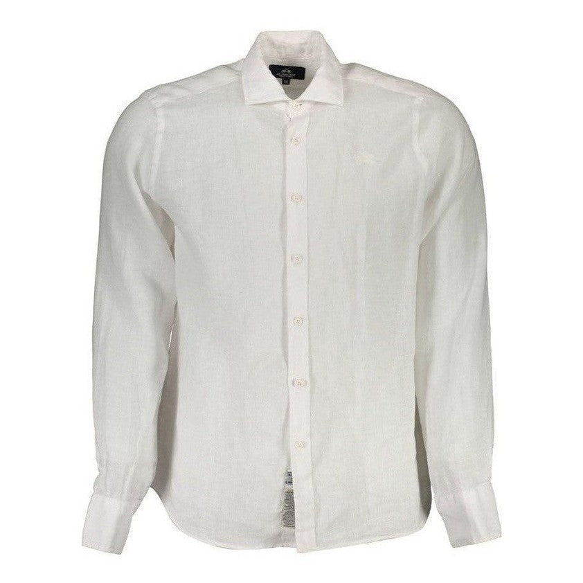 La Martina White Linen Men's Shirt - Luxury Designer Menswear | Mens Edit