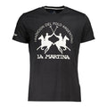 La Martina Black Cotton Men's Logo T-Shirt - Designer Fashion | Mens Edit