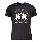 La Martina Black Cotton Men's Logo T-Shirt - Designer Fashion | Mens Edit
