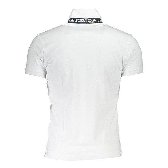 La Martina Slim Fit Cotton Stretch Polo Shirt in White