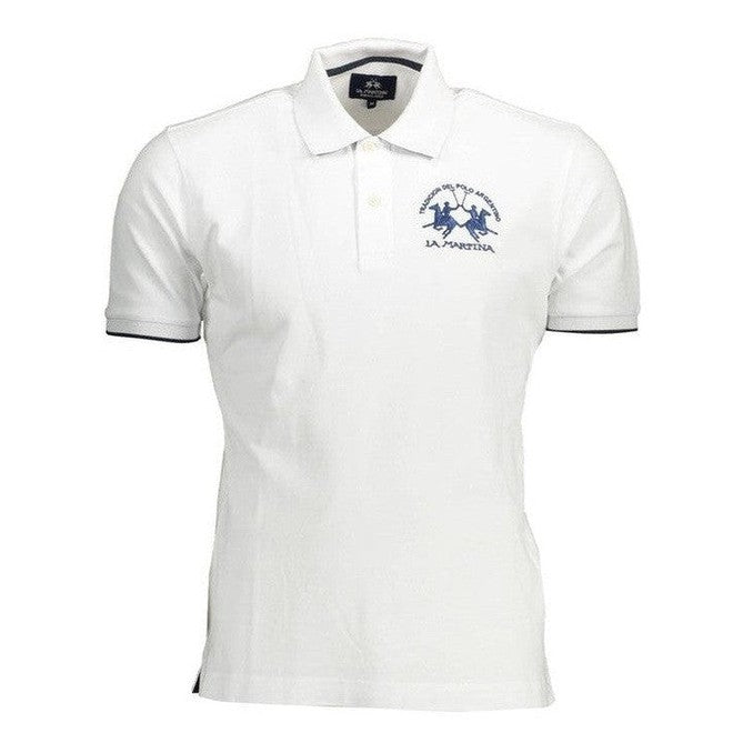La Martina White Cotton Men's Polo Shirt - Premium Designer | Mens Edit