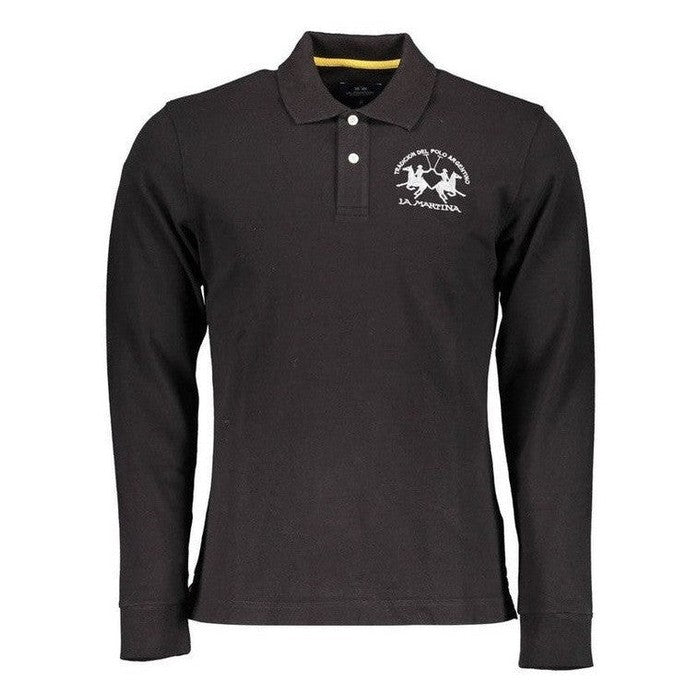 La Martina Black Cotton Men's Polo Shirt - Luxury Fashion | Mens Edit
