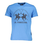 La Martina Blue Cotton Men's Graphic T-Shirt - Designer | Mens Edit