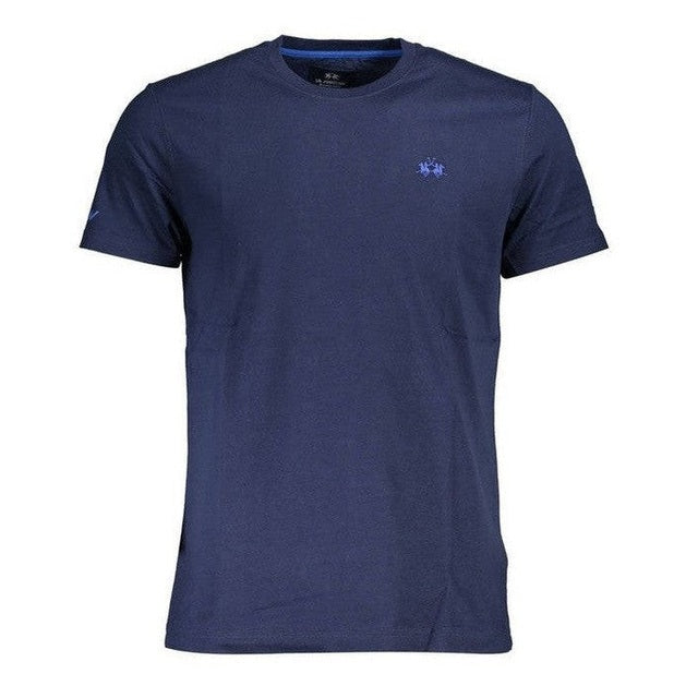 La Martina Blue Cotton Men's Premium Regular Fit T-Shirt - Designer | Mens Edit