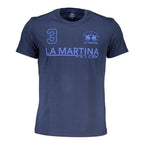La Martina Blue Cotton Men's Jersey T-Shirt - Designer Fashion | Mens Edit