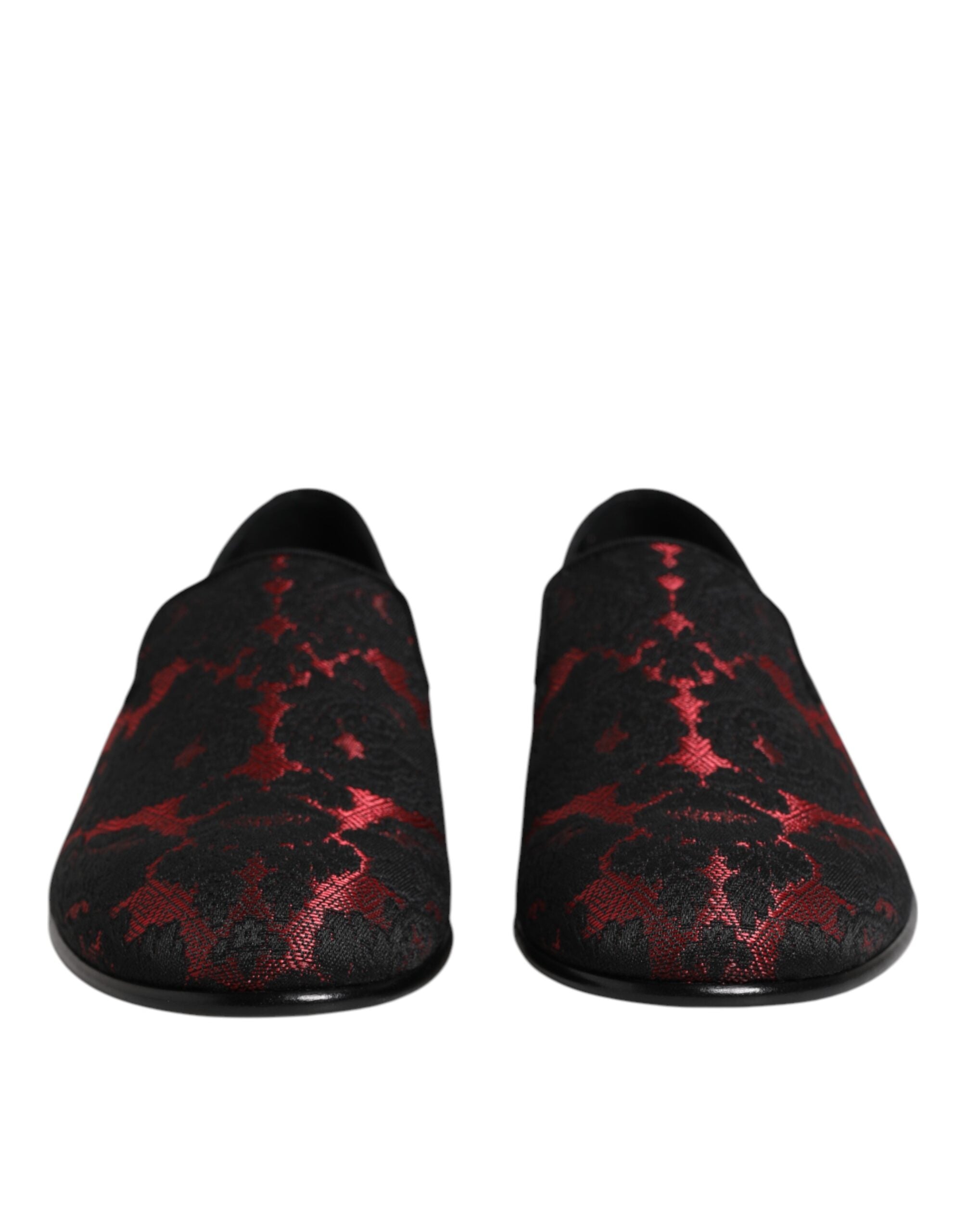 Dolce & Gabbana Δερμάτινα Slip-On Loafers σε Μαύρο και Κόκκινο