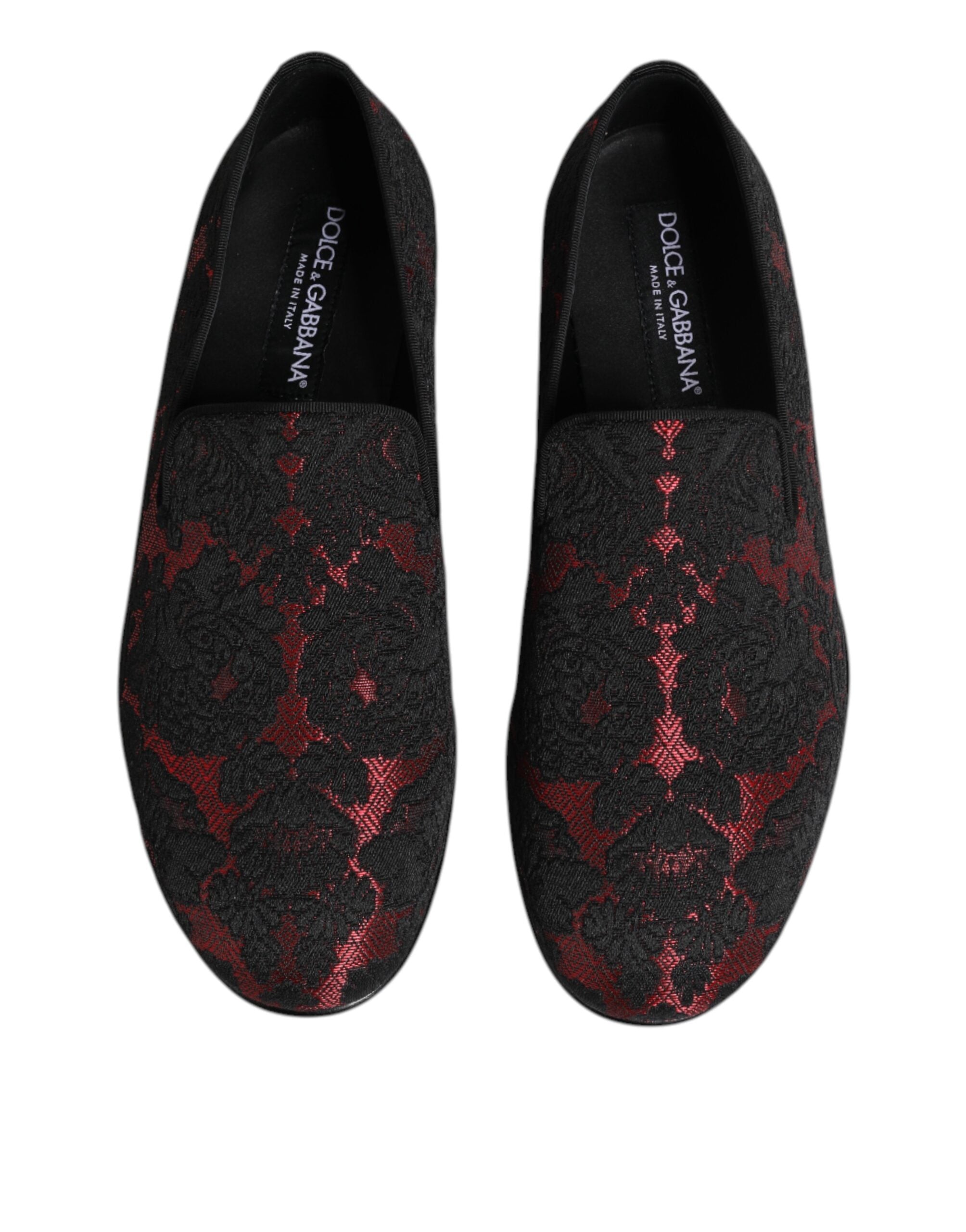 Dolce & Gabbana Δερμάτινα Slip-On Loafers σε Μαύρο και Κόκκινο