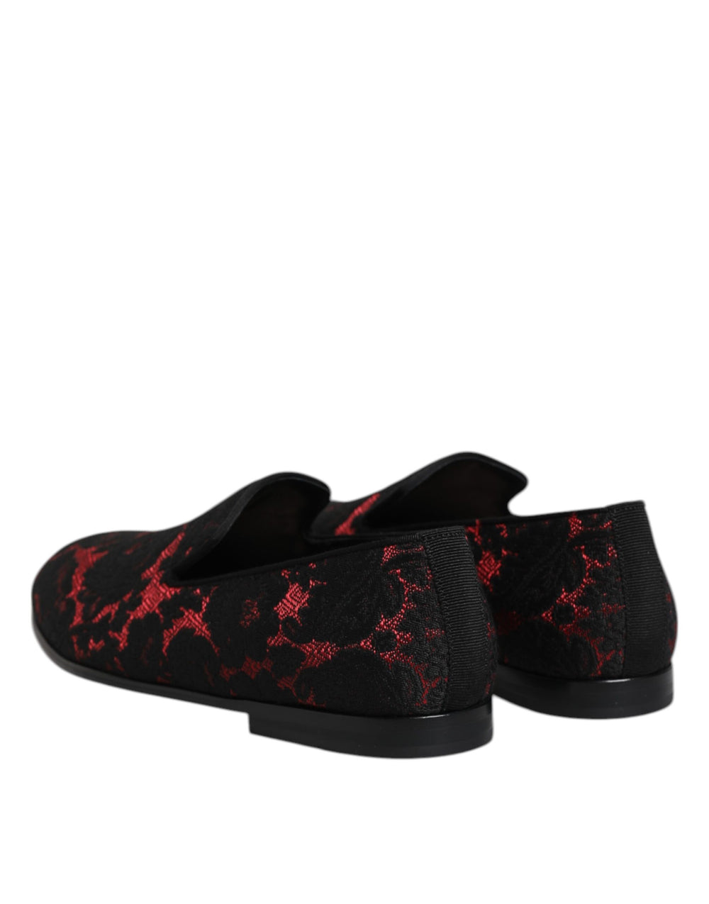 Dolce & Gabbana Leather Slip-On Loafers in Black and Red