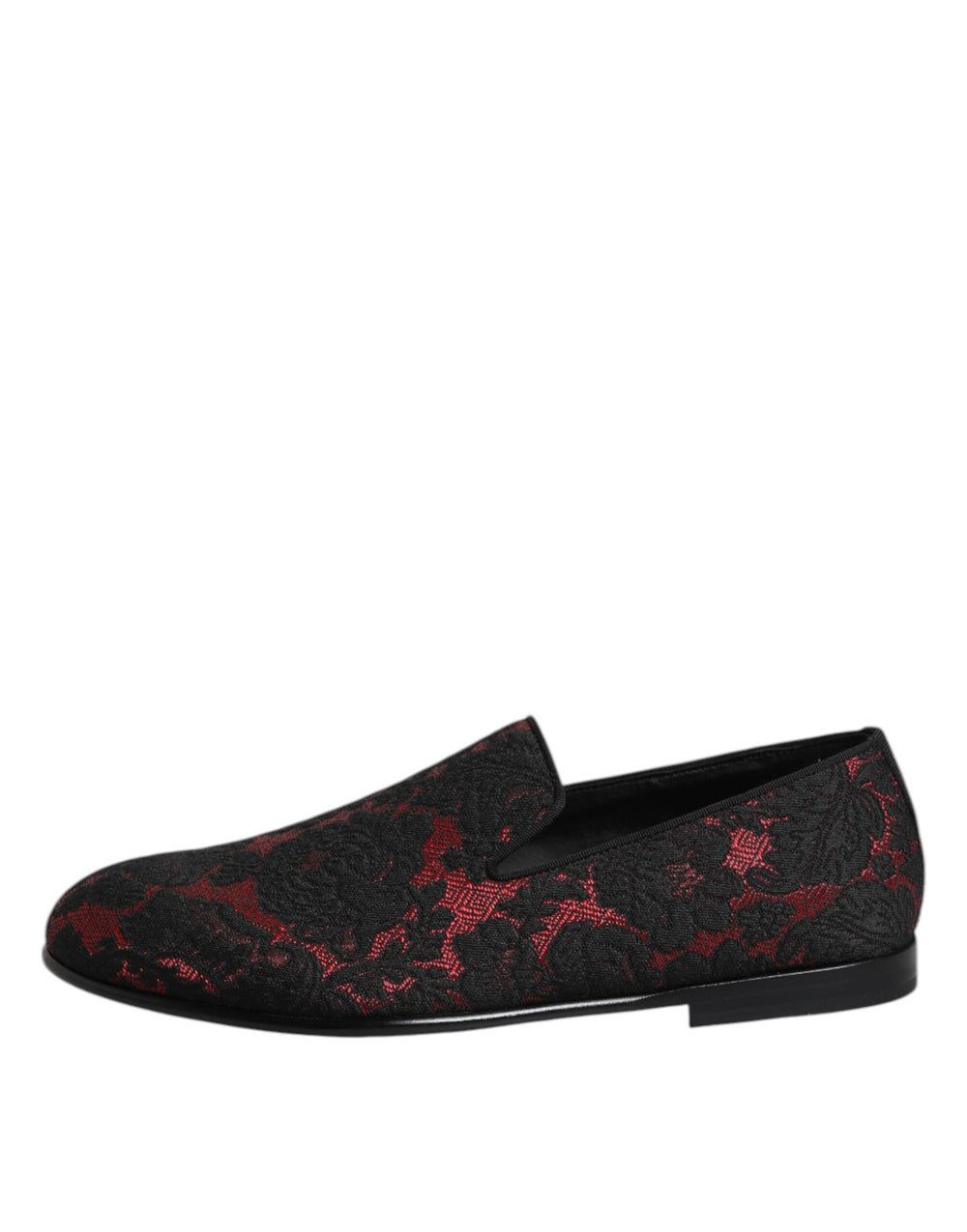 Dolce & Gabbana Leather Slip-On Loafers in Black and Red