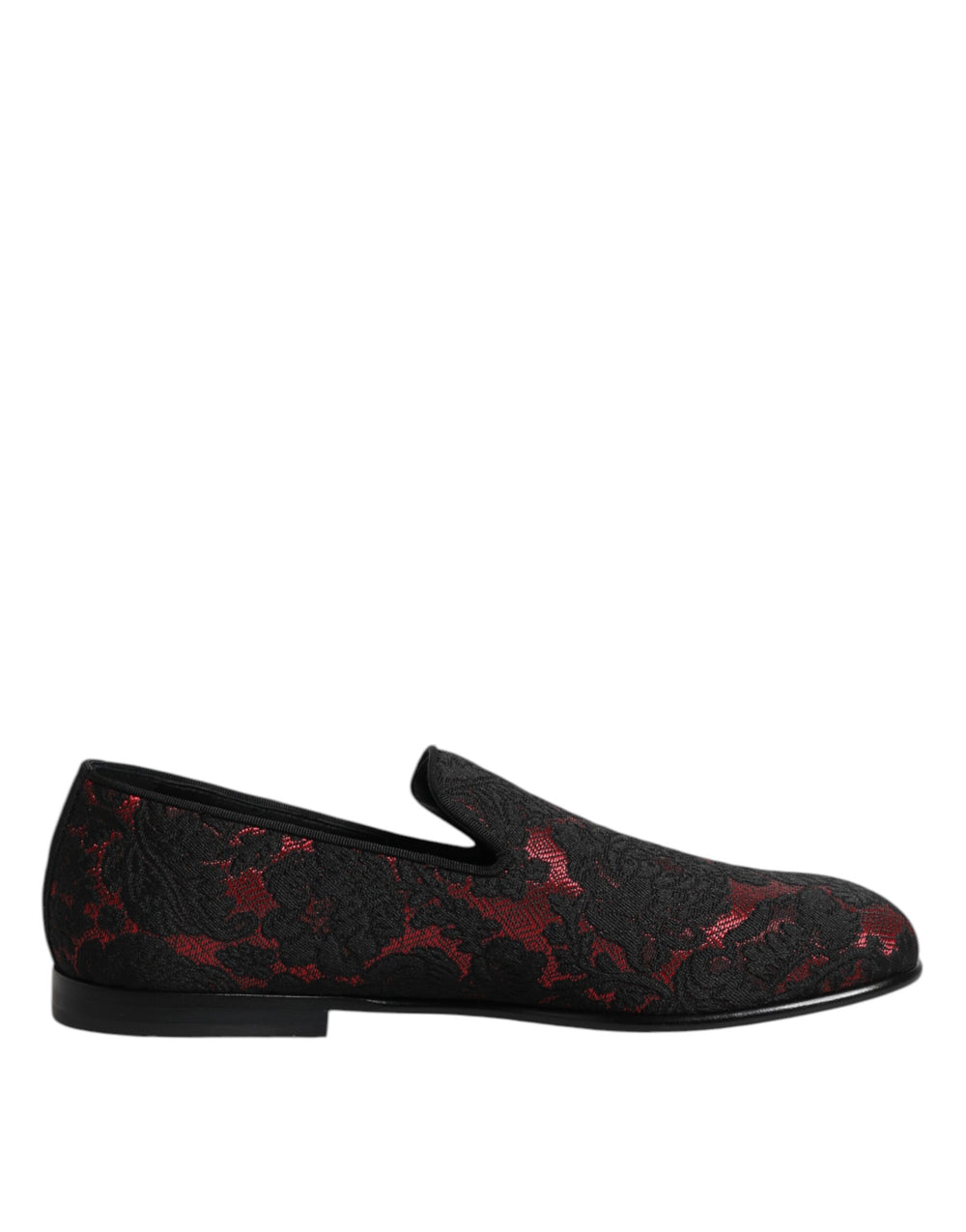 Dolce & Gabbana Leather Slip-On Loafers in Black and Red