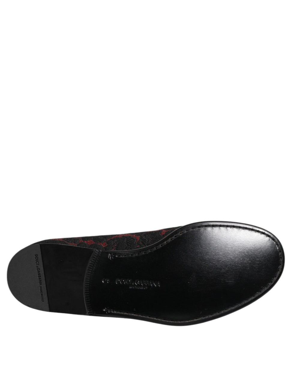 Dolce & Gabbana Leather Slip-On Loafers in Black and Red