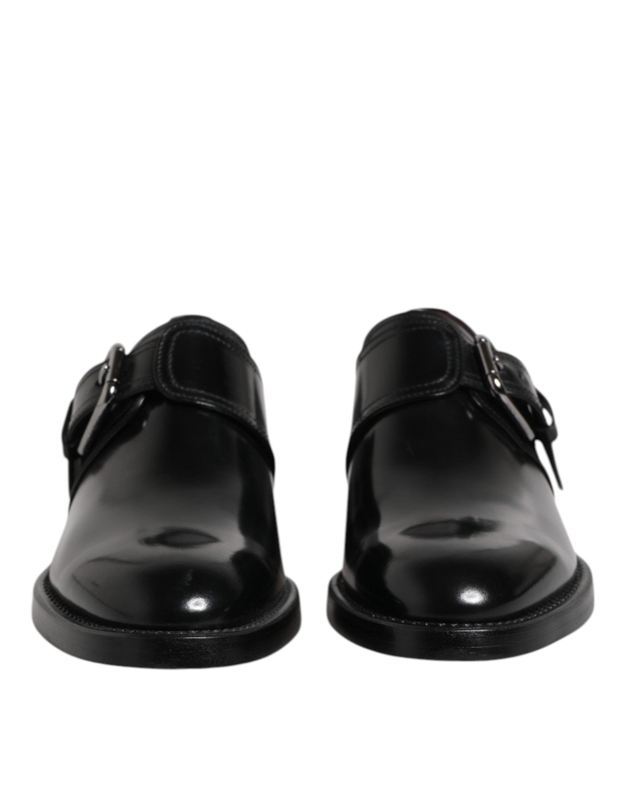 Dolce & Gabbana Δερμάτινα Monk Strap Derby Παπούτσια σε Μαύρο