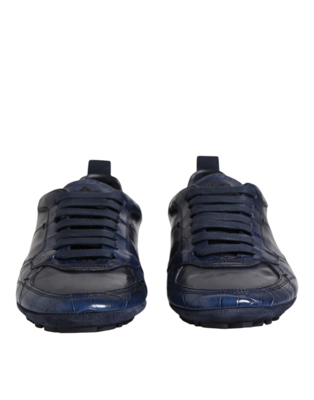 Dark Blue Leather Low Top Men Sneakers Shoes mens luxury fashion - Mens Edit