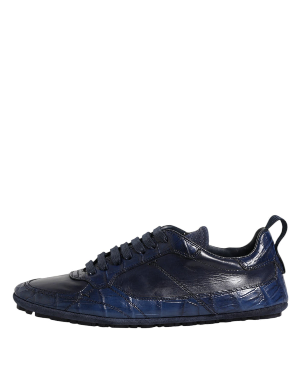 Dolce & Gabbana Crocodile Leather Low-Top Sneakers in Dark Blue