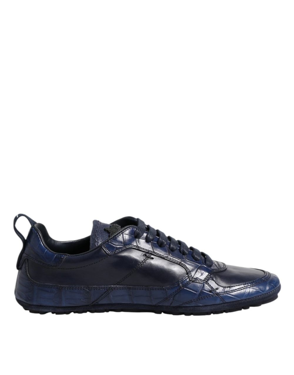 Dolce & Gabbana Crocodile Leather Low-Top Sneakers in Dark Blue