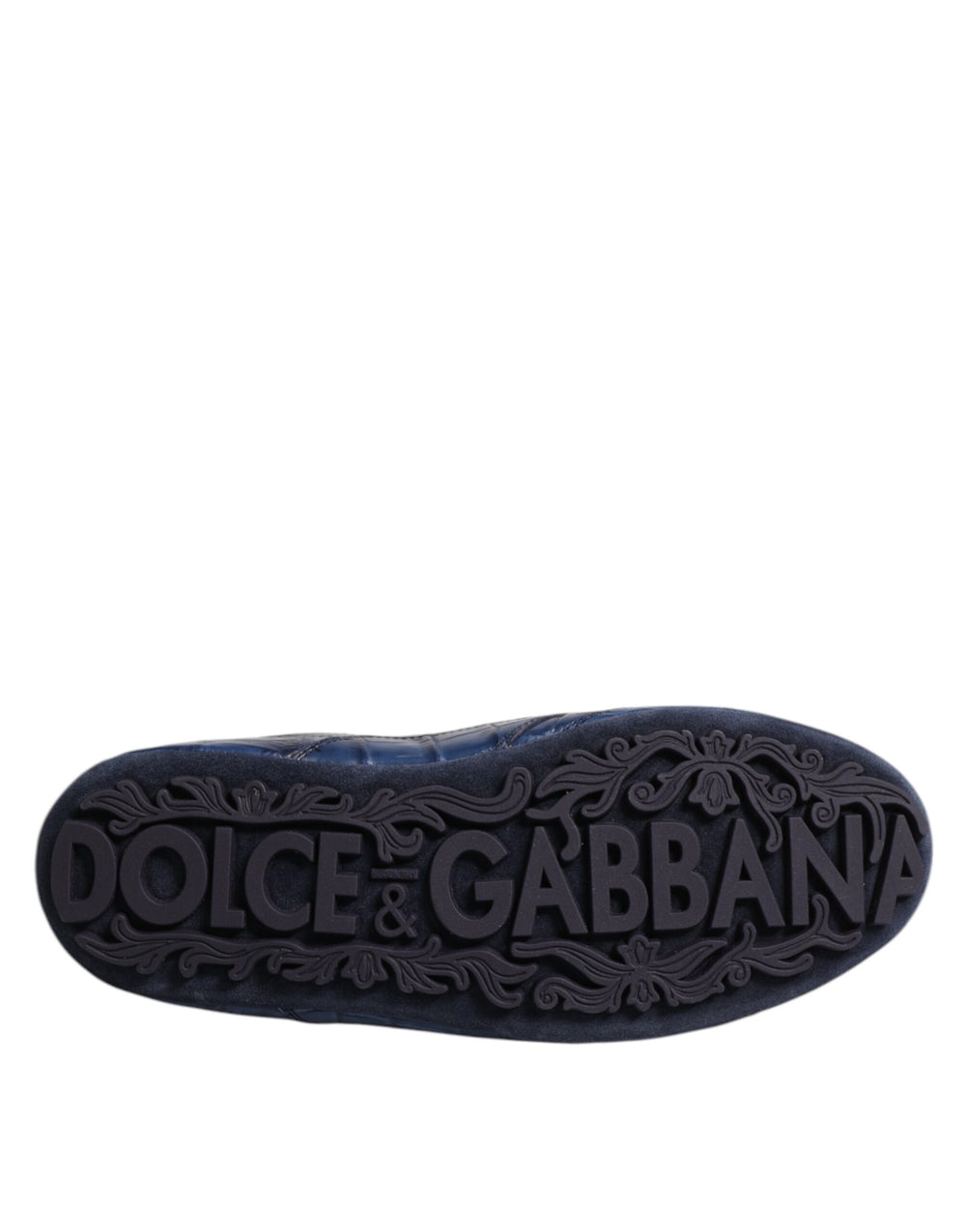 Dolce & Gabbana Crocodile Leather Low-Top Sneakers in Dark Blue