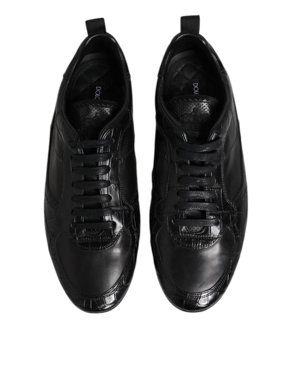 Dolce & Gabbana Exotic Leather Low-Top Sneakers in Black
