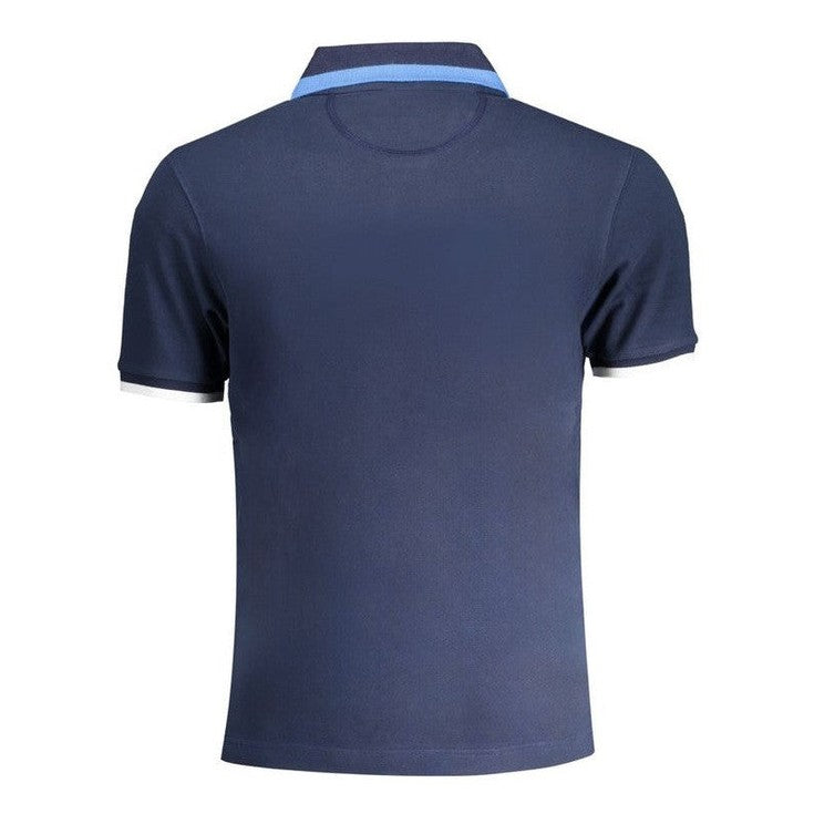 La Martina Cotton Piqué Polo Shirt in Blue