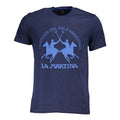La Martina Blue Cotton Men's Logo T-Shirt - Designer Fashion | Mens Edit