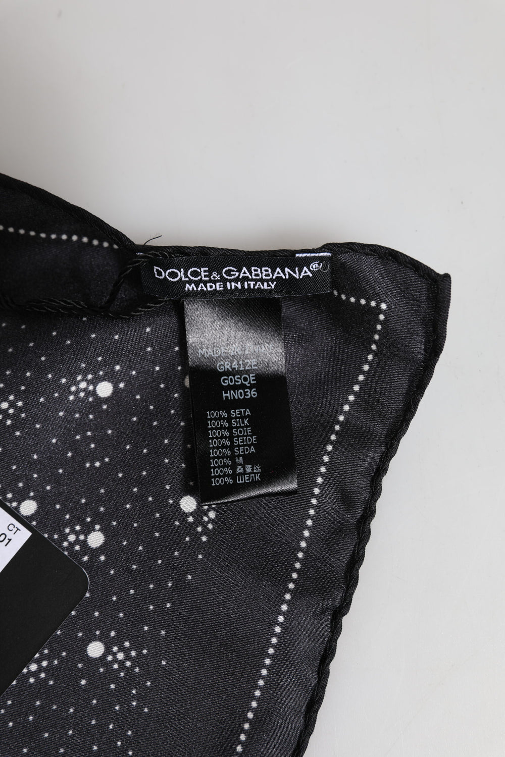 Dolce & Gabbana 100% Silk Square Scarf in Black and White