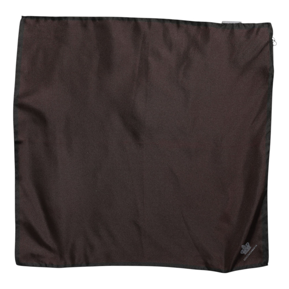 Dolce & Gabbana 100% Silk Square Foulard in Brown