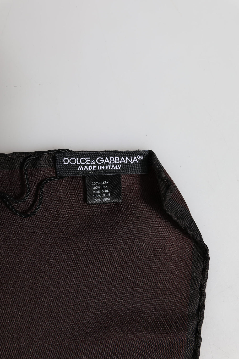 Dolce & Gabbana 100% Silk Square Foulard in Brown