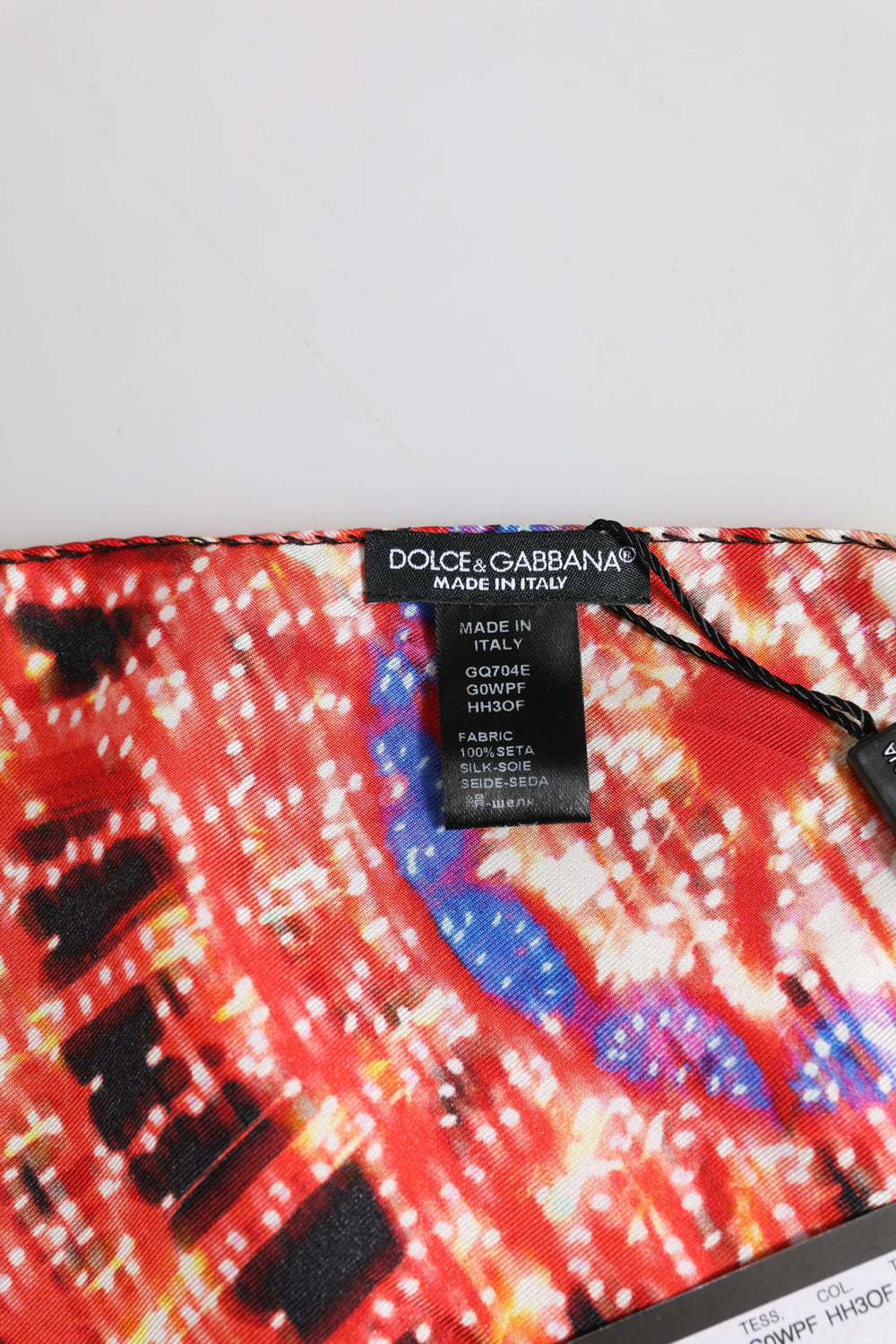 Dolce & Gabbana 100% Silk Square Foulard in Black Multicolor Print