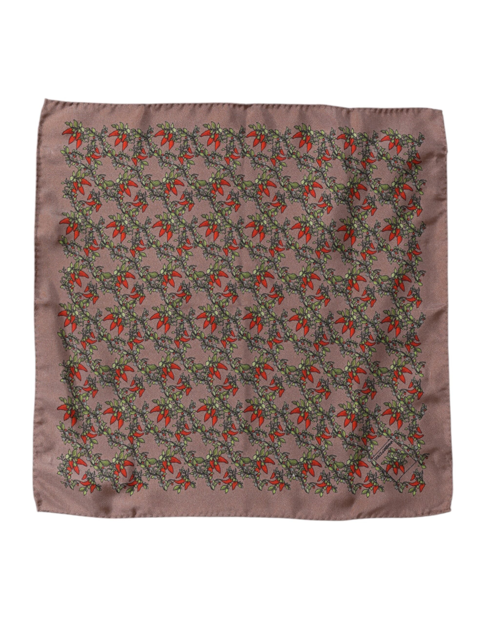 Brown Chilis Silk Square Men Foulard Scarf mens luxury fashion - Mens Edit